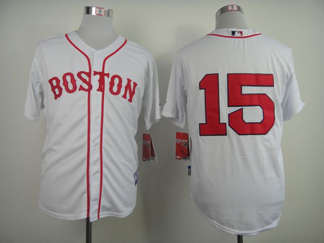 Men Boston Red Sox 15 Pedroia White MLB Jerseys